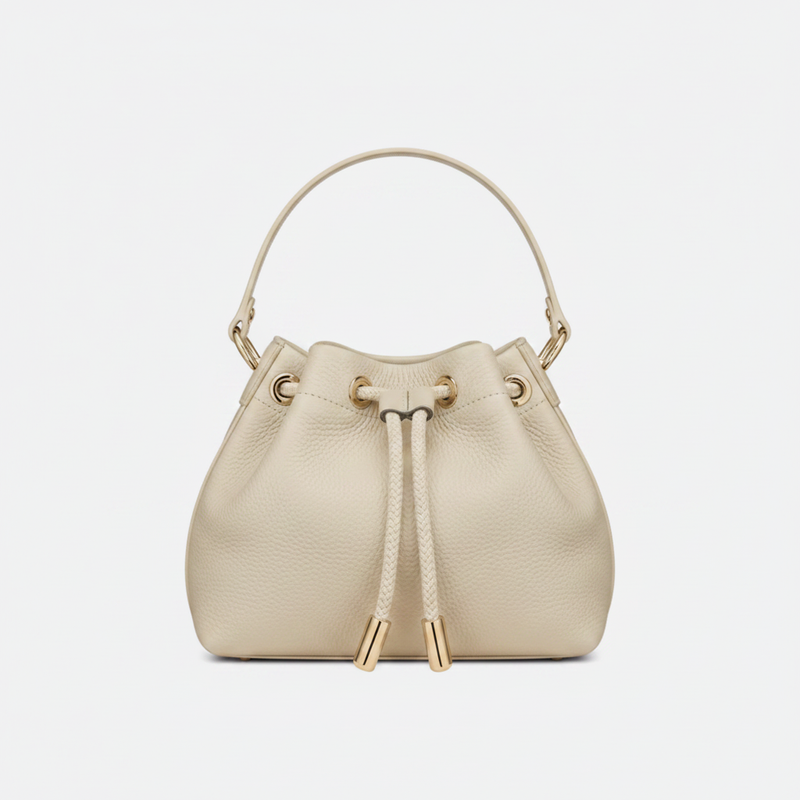 Borsa a tracolla in pelle con perline