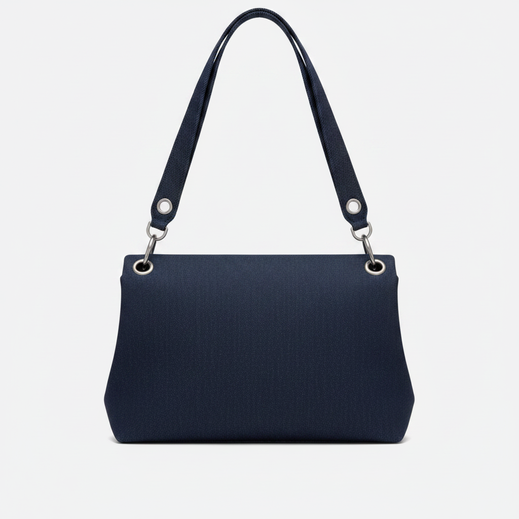 Borsa puffer in denim trapuntato